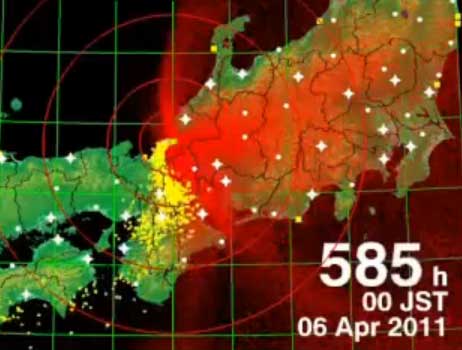 福井県敦賀原発からの飛散分布図